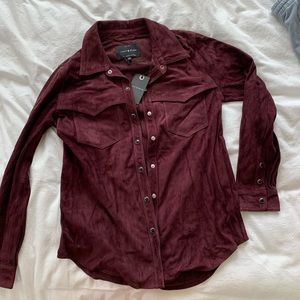 Lucky Brand dark purple trucker shirt jacket